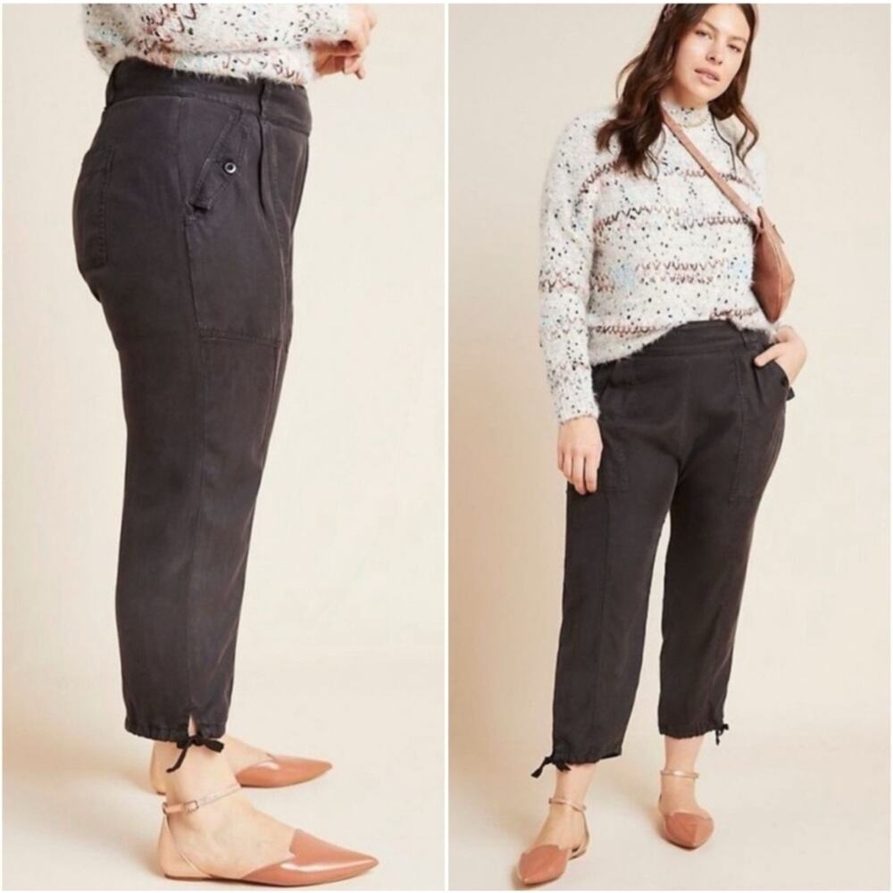 Anthropologie Cargo Harem Pants Womens Plus Lyocell Jogger Cropped 16W